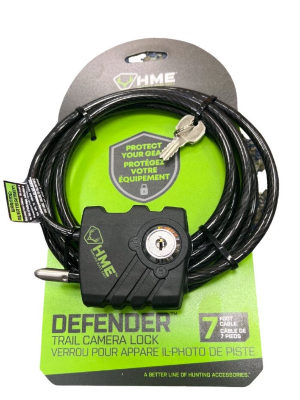 HME Defender 7ft 5/16 Trail Camera Cable Lock Keyed Steel Security